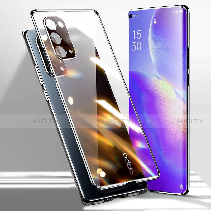 Handyhülle Hülle Luxus Aluminium Metall Rahmen Spiegel 360 Grad Ganzkörper Tasche für Oppo Reno5 Pro 5G