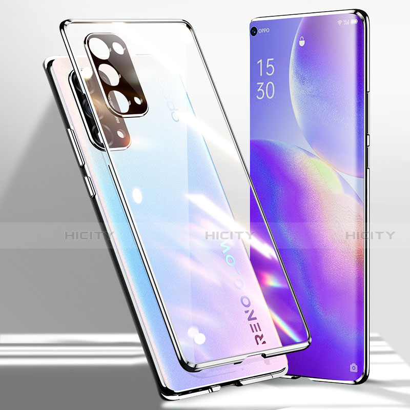 Handyhülle Hülle Luxus Aluminium Metall Rahmen Spiegel 360 Grad Ganzkörper Tasche für Oppo Reno5 Pro 5G