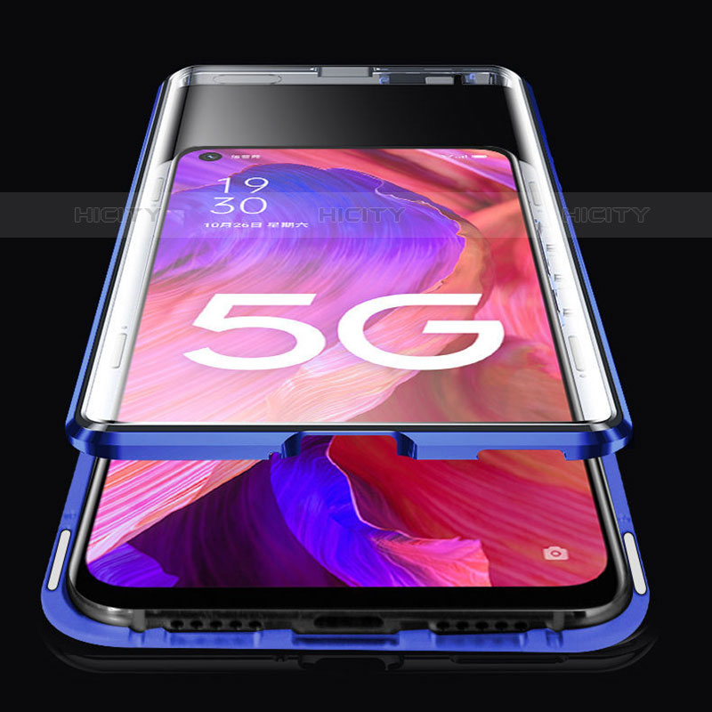 Handyhülle Hülle Luxus Aluminium Metall Rahmen Spiegel 360 Grad Ganzkörper Tasche für Oppo Reno6 Pro+ Plus 5G groß