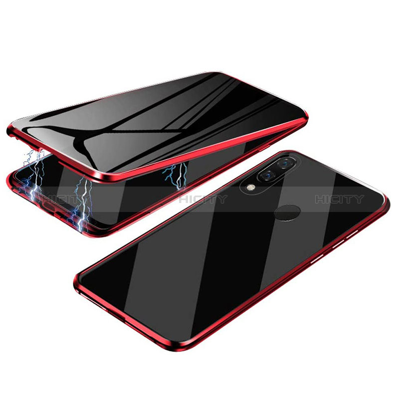 Handyhülle Hülle Luxus Aluminium Metall Rahmen Spiegel 360 Grad Ganzkörper Tasche für Samsung Galaxy A20 Rot