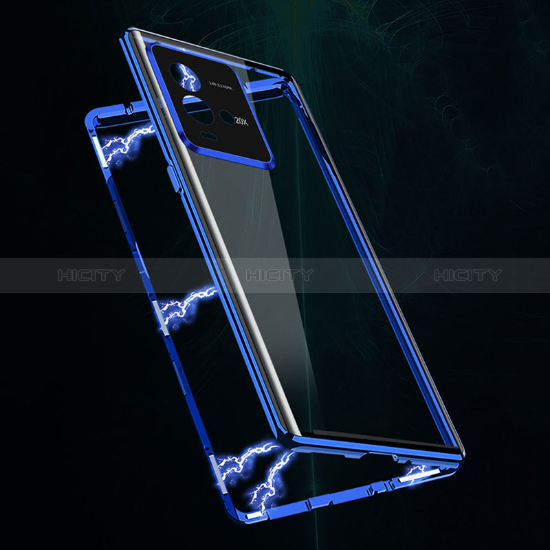 Handyhülle Hülle Luxus Aluminium Metall Rahmen Spiegel 360 Grad Ganzkörper Tasche für Vivo iQOO 10 5G groß