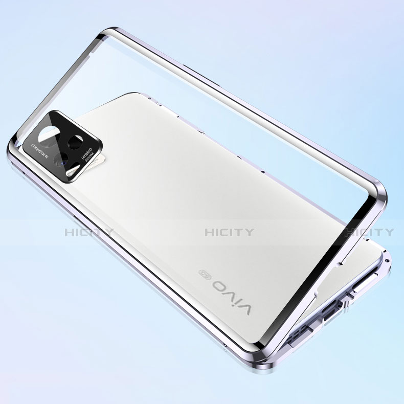 Handyhülle Hülle Luxus Aluminium Metall Rahmen Spiegel 360 Grad Ganzkörper Tasche für Vivo V20 Pro 5G groß