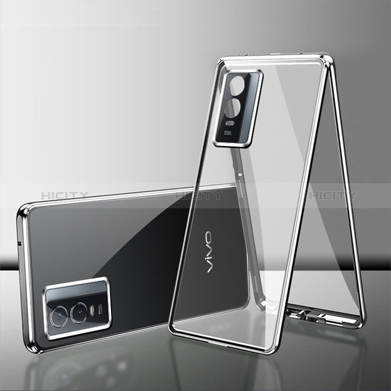 Handyhülle Hülle Luxus Aluminium Metall Rahmen Spiegel 360 Grad Ganzkörper Tasche für Vivo Y76s 5G