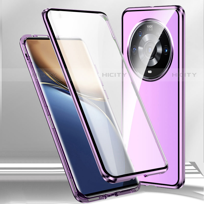 Handyhülle Hülle Luxus Aluminium Metall Rahmen Spiegel 360 Grad Ganzkörper Tasche für Xiaomi Mi 12 Ultra 5G Violett