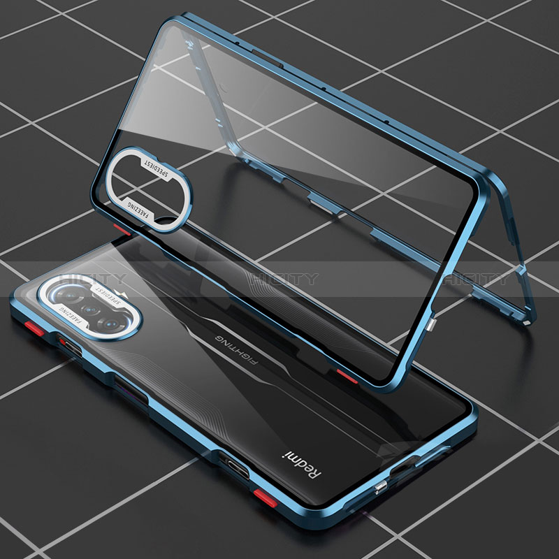 Handyhülle Hülle Luxus Aluminium Metall Rahmen Spiegel 360 Grad Ganzkörper Tasche für Xiaomi Poco F3 GT 5G groß