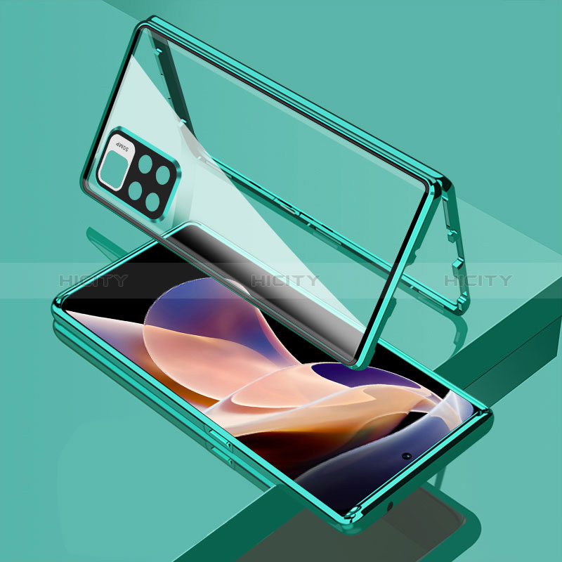 Handyhülle Hülle Luxus Aluminium Metall Rahmen Spiegel 360 Grad Ganzkörper Tasche für Xiaomi Poco X4 NFC groß