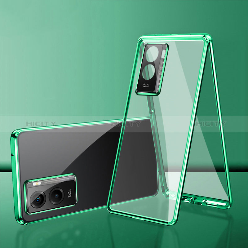 Handyhülle Hülle Luxus Aluminium Metall Rahmen Spiegel 360 Grad Ganzkörper Tasche für Xiaomi Redmi A2 Plus groß