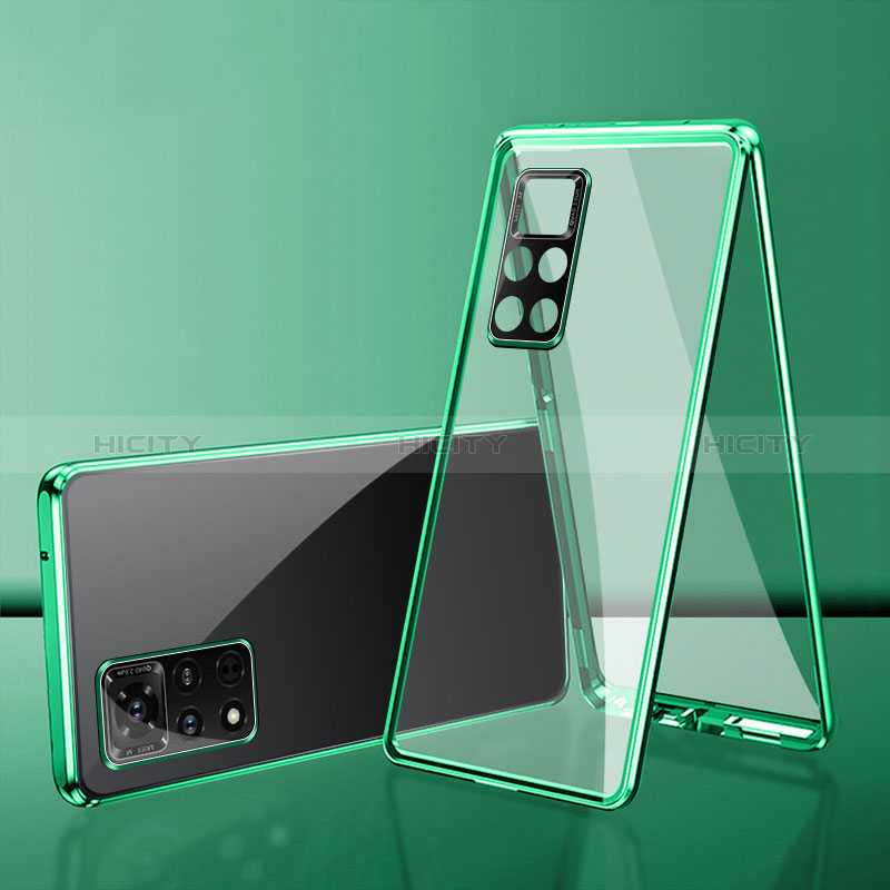 Handyhülle Hülle Luxus Aluminium Metall Rahmen Spiegel 360 Grad Ganzkörper Tasche für Xiaomi Redmi Note 11 4G (2022) groß