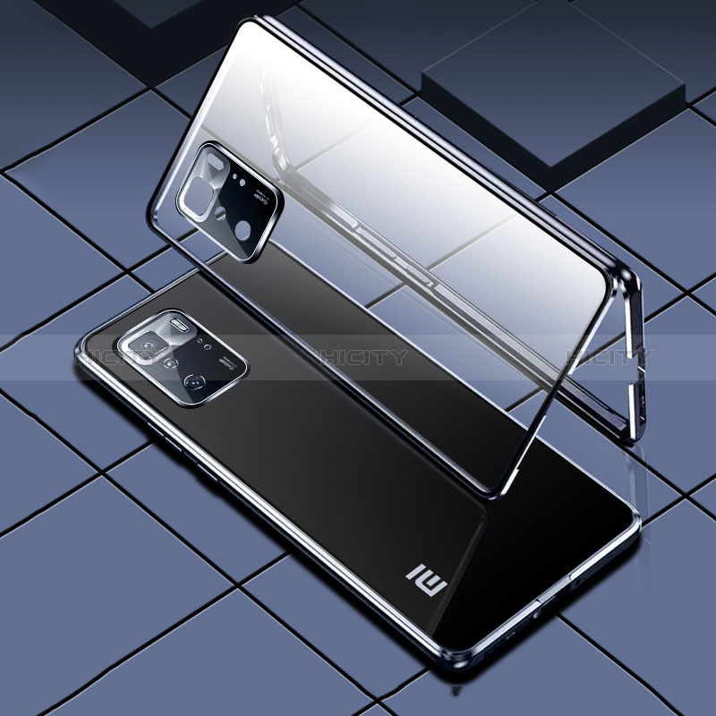 Handyhülle Hülle Luxus Aluminium Metall Rahmen Spiegel 360 Grad Ganzkörper Tasche für Xiaomi Redmi Note 11 SE 5G
