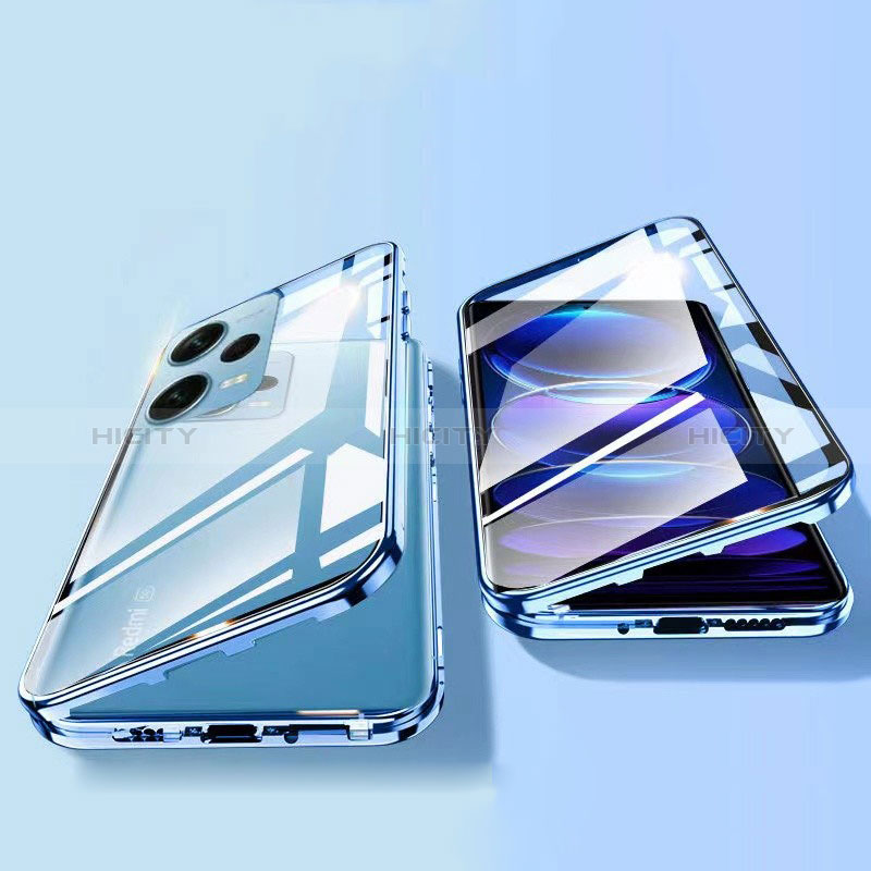 Handyhülle Hülle Luxus Aluminium Metall Rahmen Spiegel 360 Grad Ganzkörper Tasche für Xiaomi Redmi Note 12 5G groß