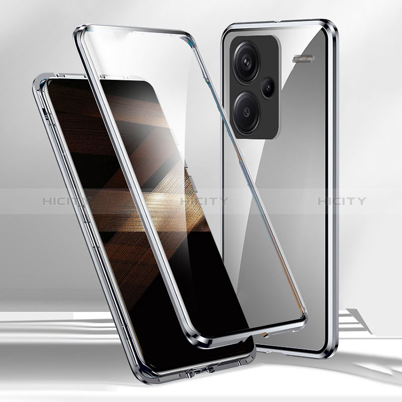 Handyhülle Hülle Luxus Aluminium Metall Rahmen Spiegel 360 Grad Ganzkörper Tasche für Xiaomi Redmi Note 13 Pro+ Plus 5G groß