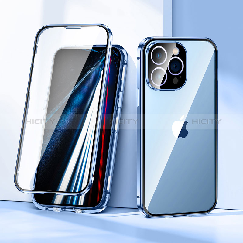 Handyhülle Hülle Luxus Aluminium Metall Rahmen Spiegel 360 Grad Ganzkörper Tasche LK1 für Apple iPhone 13 Pro