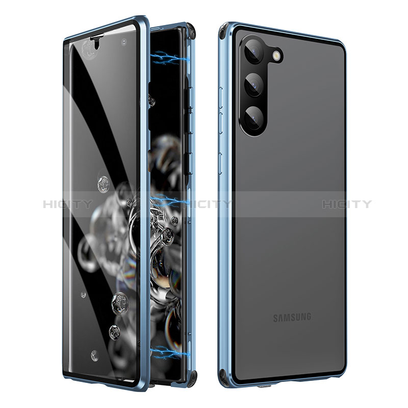 Handyhülle Hülle Luxus Aluminium Metall Rahmen Spiegel 360 Grad Ganzkörper Tasche LK1 für Samsung Galaxy S22 5G