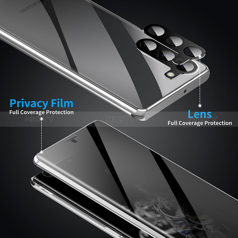 Handyhülle Hülle Luxus Aluminium Metall Rahmen Spiegel 360 Grad Ganzkörper Tasche LK1 für Samsung Galaxy S23 Plus 5G