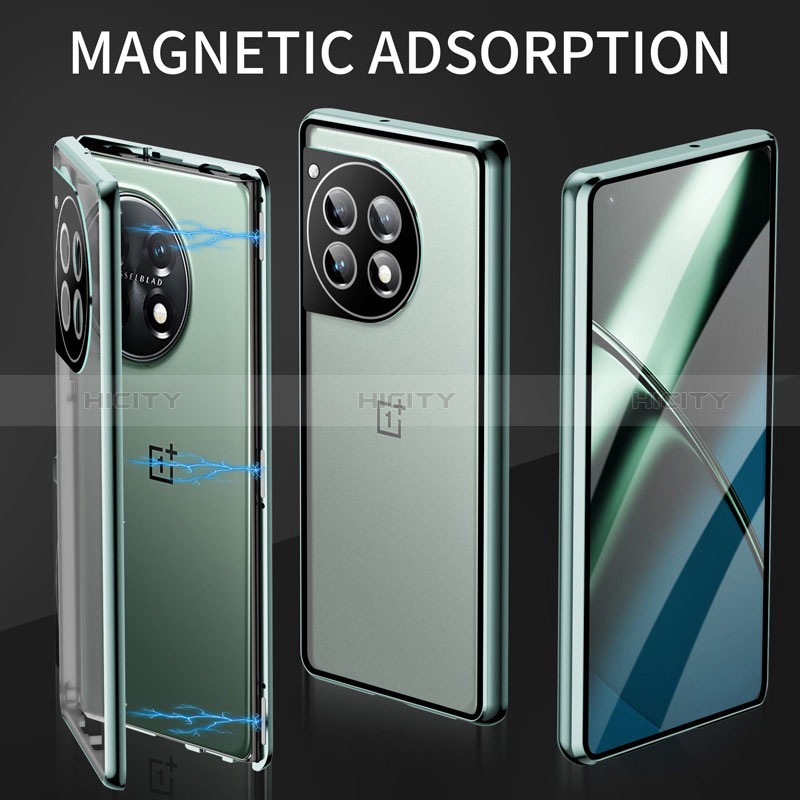 Handyhülle Hülle Luxus Aluminium Metall Rahmen Spiegel 360 Grad Ganzkörper Tasche LK2 für OnePlus 12R 5G