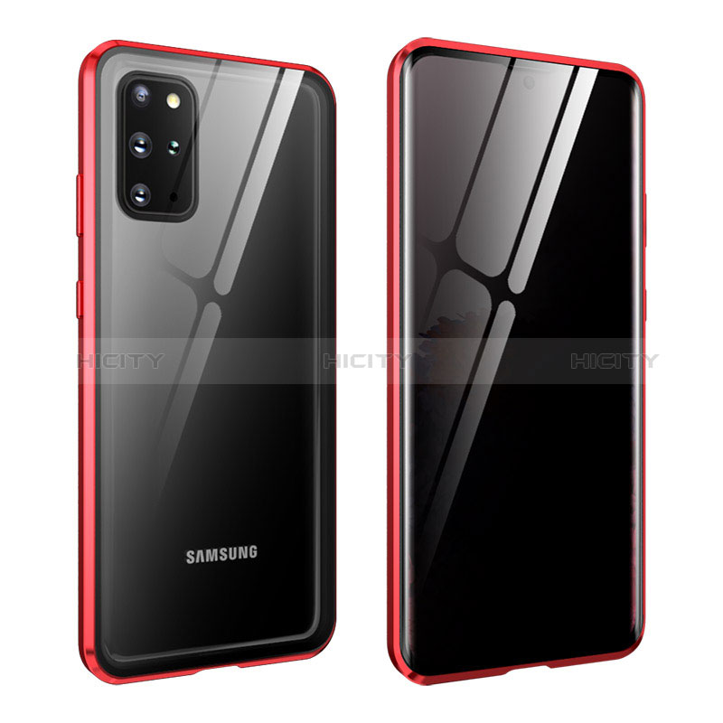 Handyhülle Hülle Luxus Aluminium Metall Rahmen Spiegel 360 Grad Ganzkörper Tasche LK2 für Samsung Galaxy S20 Plus 5G Rot