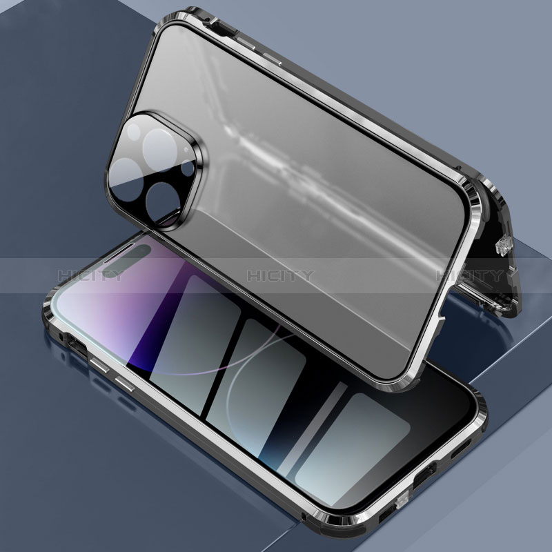 Handyhülle Hülle Luxus Aluminium Metall Rahmen Spiegel 360 Grad Ganzkörper Tasche LK3 für Apple iPhone 14 Pro