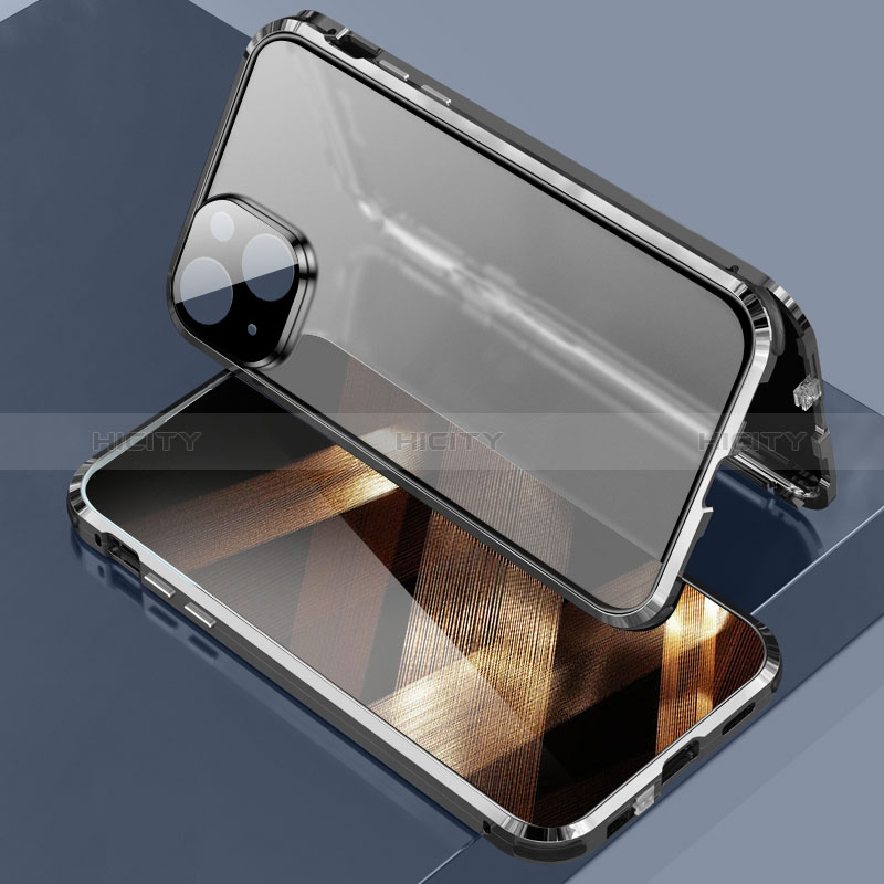 Handyhülle Hülle Luxus Aluminium Metall Rahmen Spiegel 360 Grad Ganzkörper Tasche LK3 für Apple iPhone 15