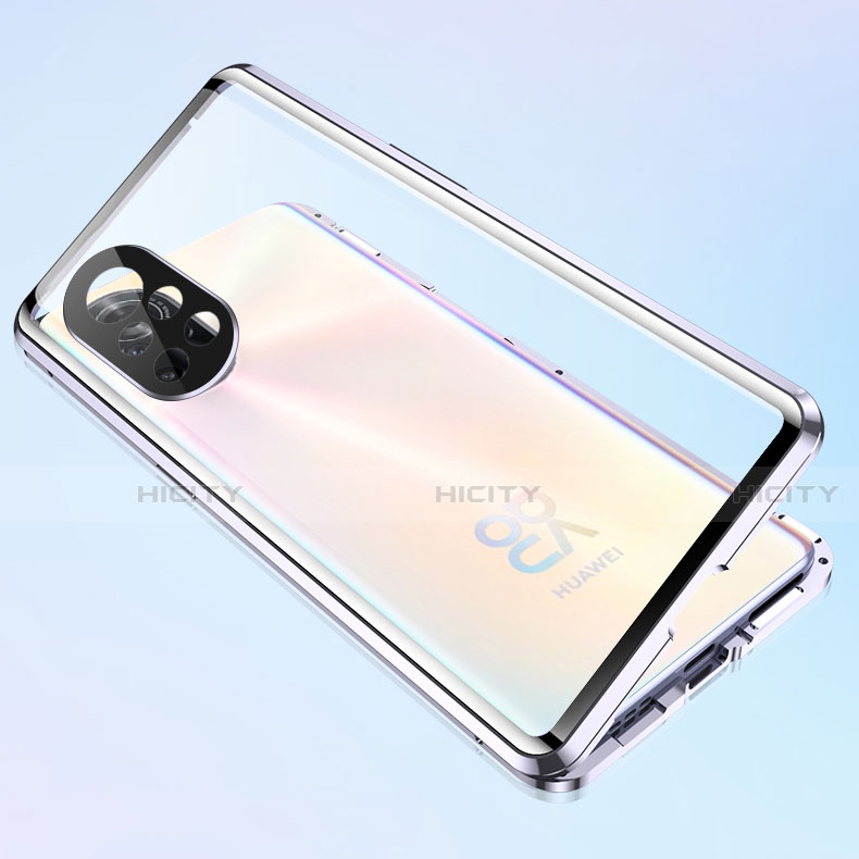 Handyhülle Hülle Luxus Aluminium Metall Rahmen Spiegel 360 Grad Ganzkörper Tasche M01 für Huawei Nova 8 5G