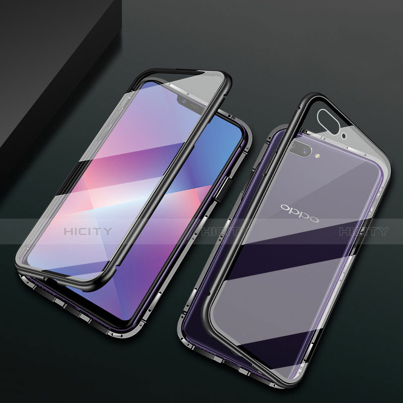 Handyhülle Hülle Luxus Aluminium Metall Rahmen Spiegel 360 Grad Ganzkörper Tasche M01 für Oppo AX5 groß