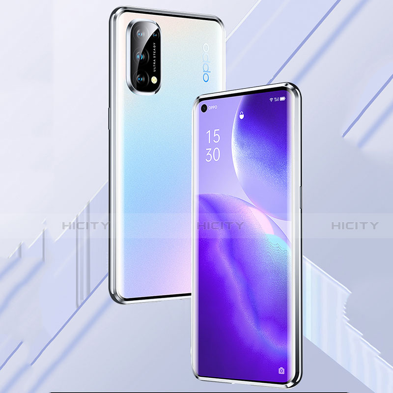 Handyhülle Hülle Luxus Aluminium Metall Rahmen Spiegel 360 Grad Ganzkörper Tasche M01 für Oppo Reno5 Pro 5G