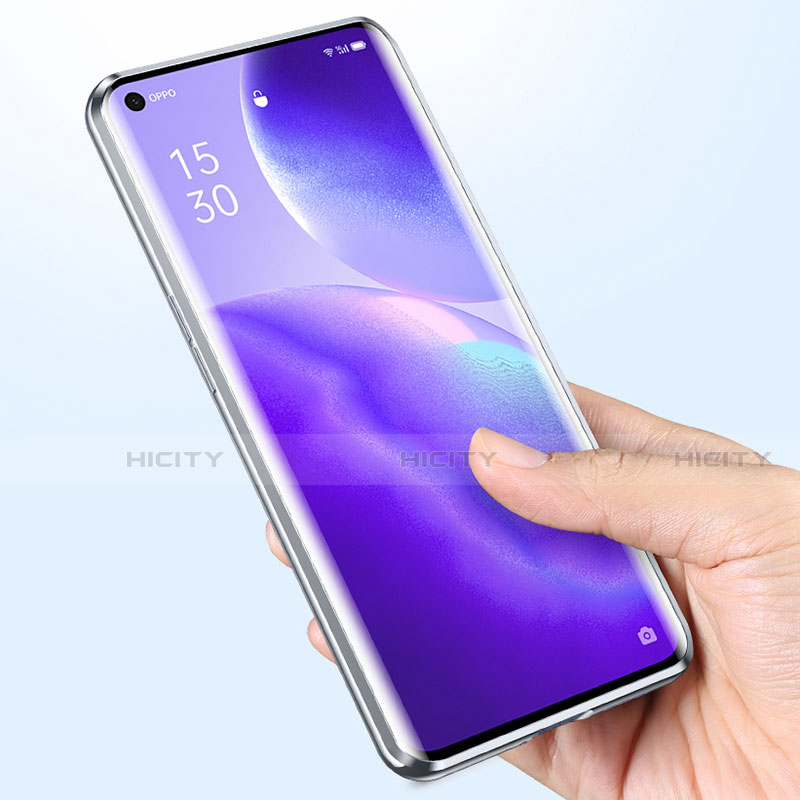 Handyhülle Hülle Luxus Aluminium Metall Rahmen Spiegel 360 Grad Ganzkörper Tasche M01 für Oppo Reno5 Pro 5G