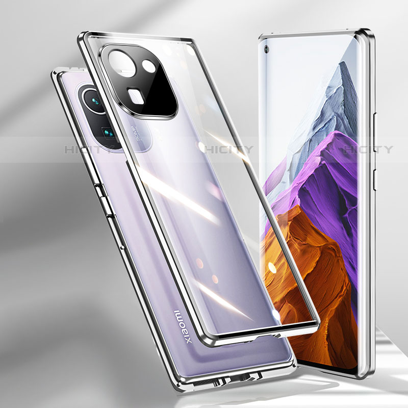 Handyhülle Hülle Luxus Aluminium Metall Rahmen Spiegel 360 Grad Ganzkörper Tasche M01 für Xiaomi Mi 11 Pro 5G