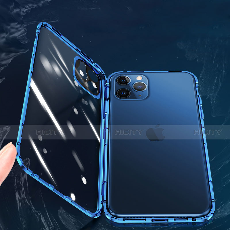 Handyhülle Hülle Luxus Aluminium Metall Rahmen Spiegel 360 Grad Ganzkörper Tasche M02 für Apple iPhone 13 Pro Max