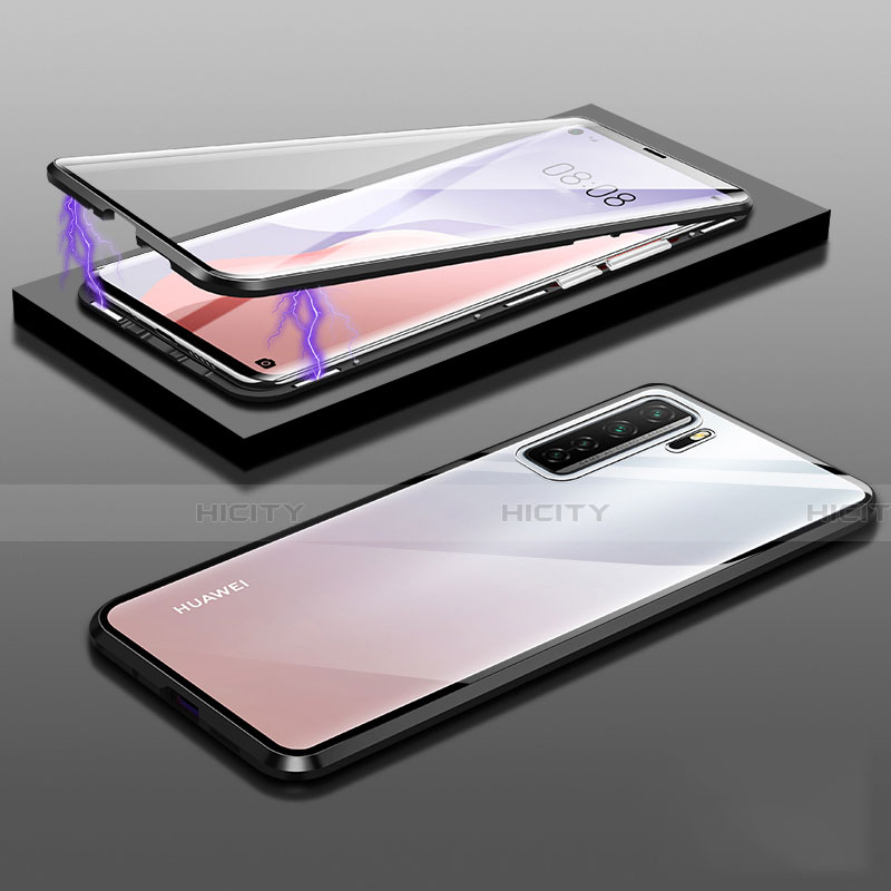 Handyhülle Hülle Luxus Aluminium Metall Rahmen Spiegel 360 Grad Ganzkörper Tasche M02 für Huawei Nova 7 SE 5G groß