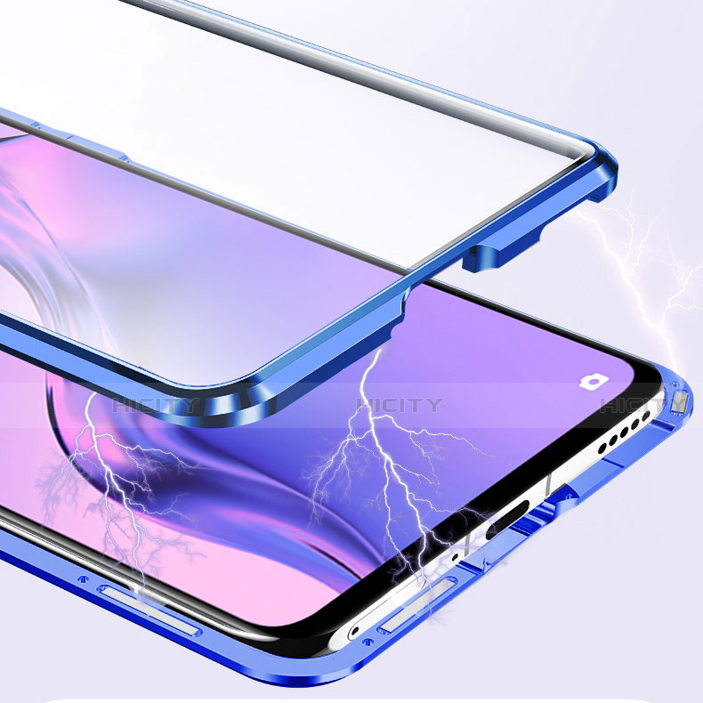 Handyhülle Hülle Luxus Aluminium Metall Rahmen Spiegel 360 Grad Ganzkörper Tasche M02 für Oppo A31 groß