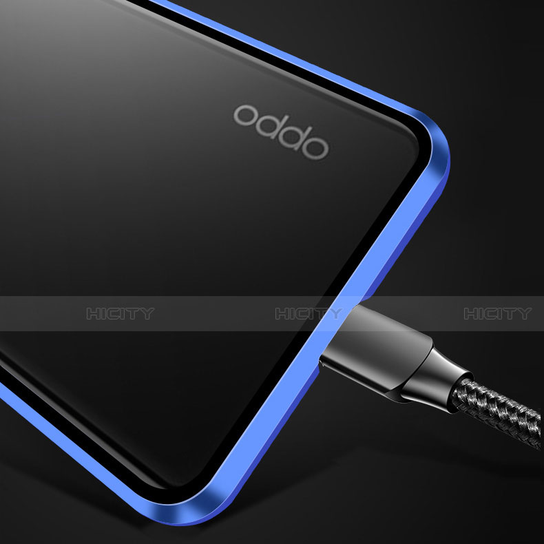 Handyhülle Hülle Luxus Aluminium Metall Rahmen Spiegel 360 Grad Ganzkörper Tasche M02 für Oppo A8 groß