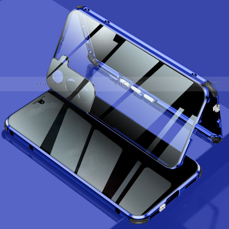 Handyhülle Hülle Luxus Aluminium Metall Rahmen Spiegel 360 Grad Ganzkörper Tasche M02 für Samsung Galaxy S22 Plus 5G