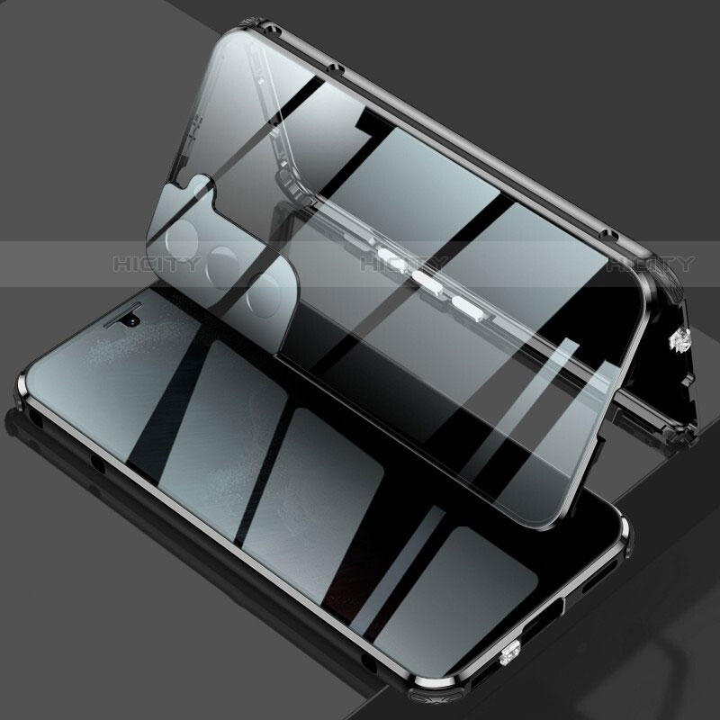 Handyhülle Hülle Luxus Aluminium Metall Rahmen Spiegel 360 Grad Ganzkörper Tasche M02 für Samsung Galaxy S23 5G groß