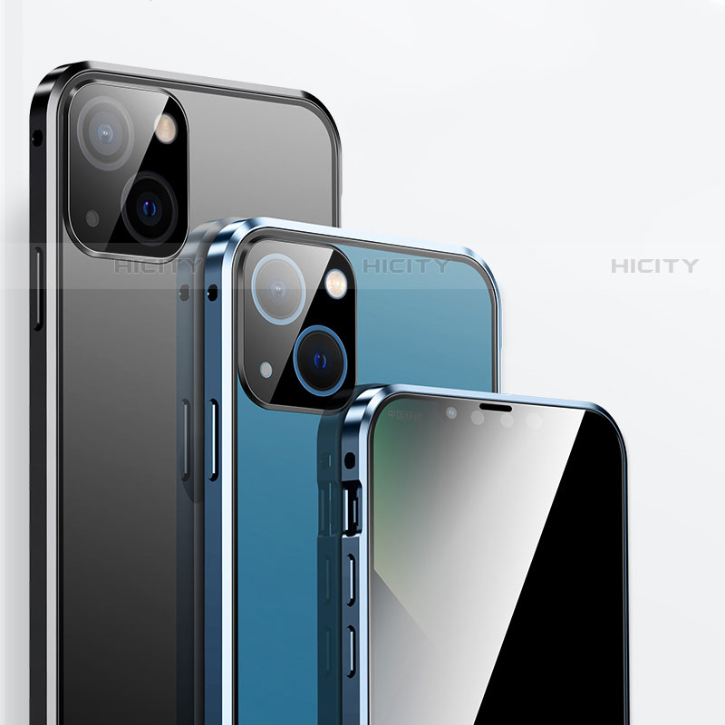 Handyhülle Hülle Luxus Aluminium Metall Rahmen Spiegel 360 Grad Ganzkörper Tasche M03 für Apple iPhone 13