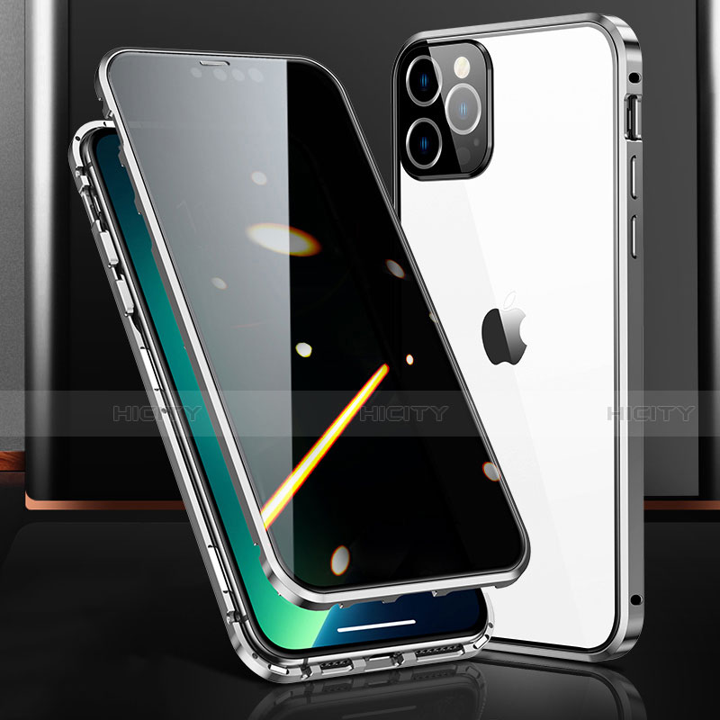 Handyhülle Hülle Luxus Aluminium Metall Rahmen Spiegel 360 Grad Ganzkörper Tasche M03 für Apple iPhone 13 Pro