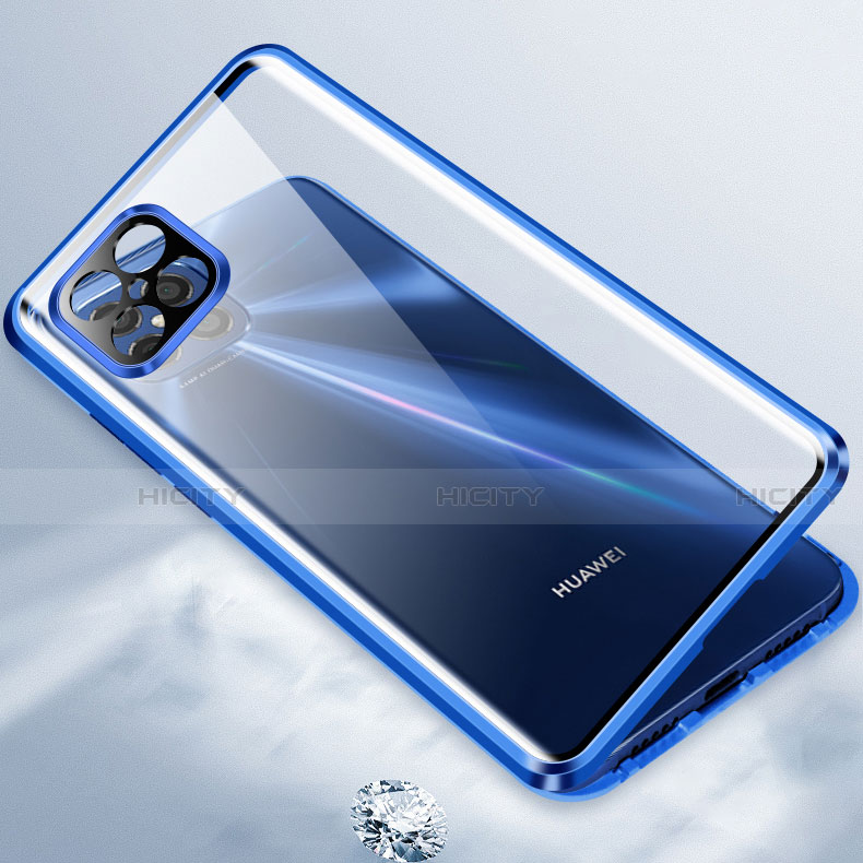 Handyhülle Hülle Luxus Aluminium Metall Rahmen Spiegel 360 Grad Ganzkörper Tasche M03 für Huawei Nova 8 SE 5G