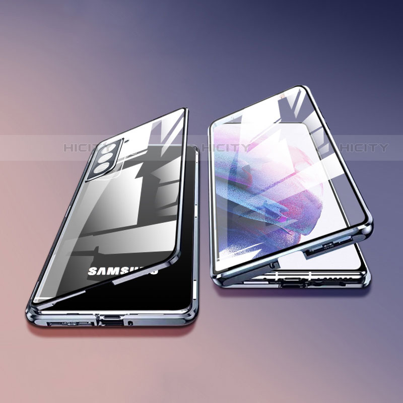 Handyhülle Hülle Luxus Aluminium Metall Rahmen Spiegel 360 Grad Ganzkörper Tasche M03 für Samsung Galaxy S22 5G groß
