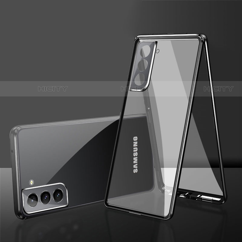 Handyhülle Hülle Luxus Aluminium Metall Rahmen Spiegel 360 Grad Ganzkörper Tasche M03 für Samsung Galaxy S22 5G groß