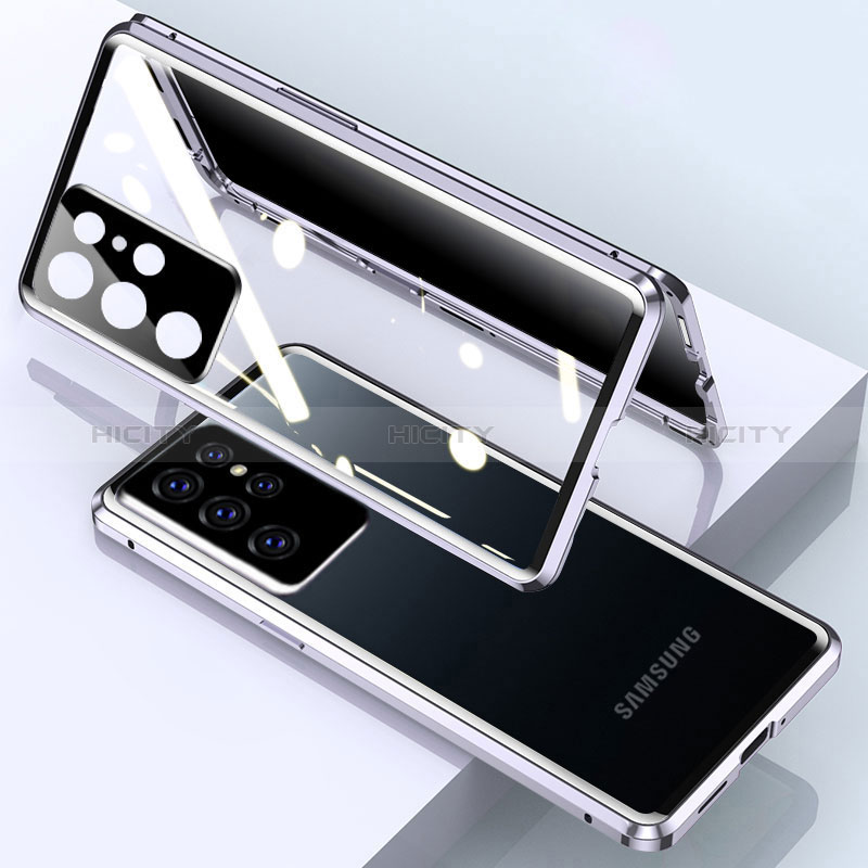 Handyhülle Hülle Luxus Aluminium Metall Rahmen Spiegel 360 Grad Ganzkörper Tasche M03 für Samsung Galaxy S25 Ultra 5G