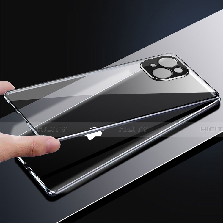 Handyhülle Hülle Luxus Aluminium Metall Rahmen Spiegel 360 Grad Ganzkörper Tasche M05 für Apple iPhone 14