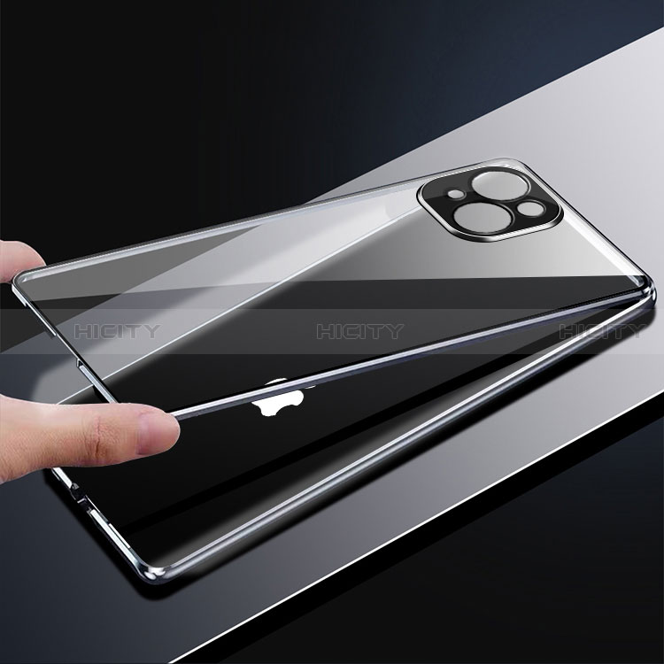 Handyhülle Hülle Luxus Aluminium Metall Rahmen Spiegel 360 Grad Ganzkörper Tasche M05 für Apple iPhone 15 groß