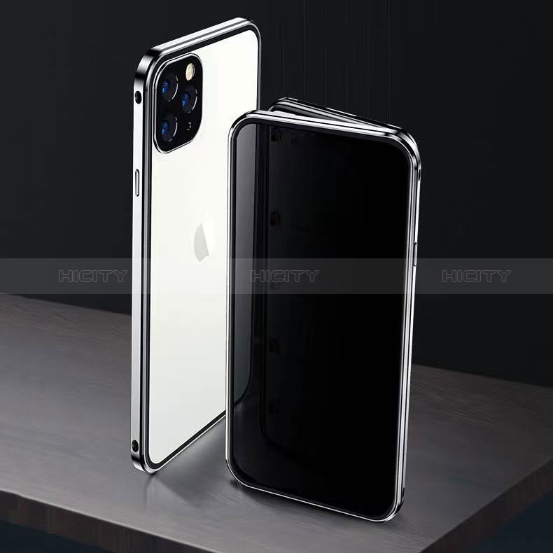 Handyhülle Hülle Luxus Aluminium Metall Rahmen Spiegel 360 Grad Ganzkörper Tasche M06 für Apple iPhone 14 Pro groß