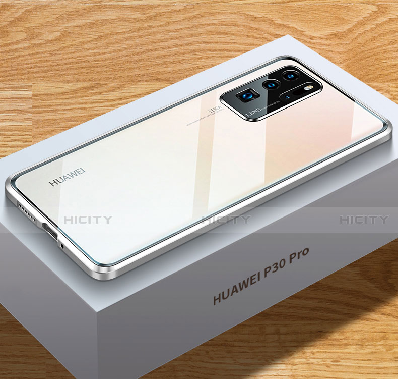 Handyhülle Hülle Luxus Aluminium Metall Rahmen Spiegel 360 Grad Ganzkörper Tasche N01 für Huawei P30 Pro New Edition