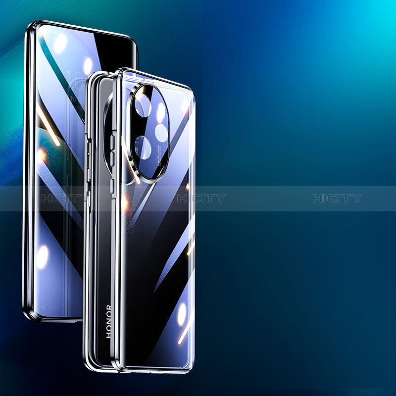 Handyhülle Hülle Luxus Aluminium Metall Rahmen Spiegel 360 Grad Ganzkörper Tasche P01 für Huawei Honor 100 Pro 5G groß