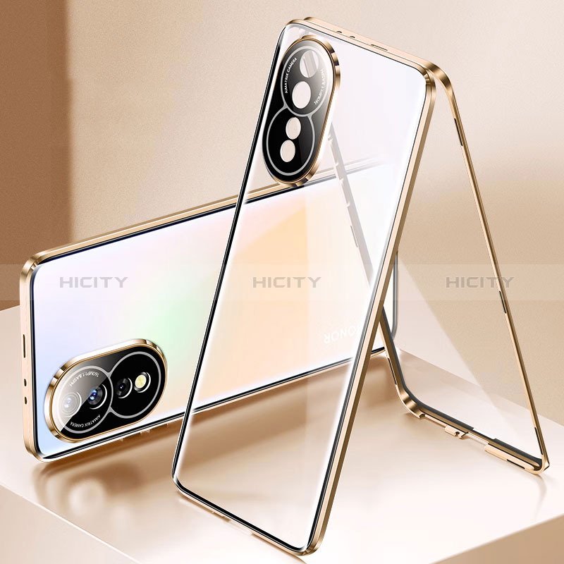 Handyhülle Hülle Luxus Aluminium Metall Rahmen Spiegel 360 Grad Ganzkörper Tasche P01 für Huawei Honor 80 5G