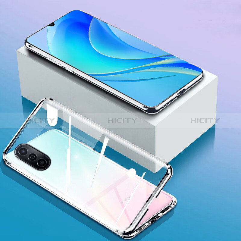 Handyhülle Hülle Luxus Aluminium Metall Rahmen Spiegel 360 Grad Ganzkörper Tasche P01 für Huawei Nova Y70