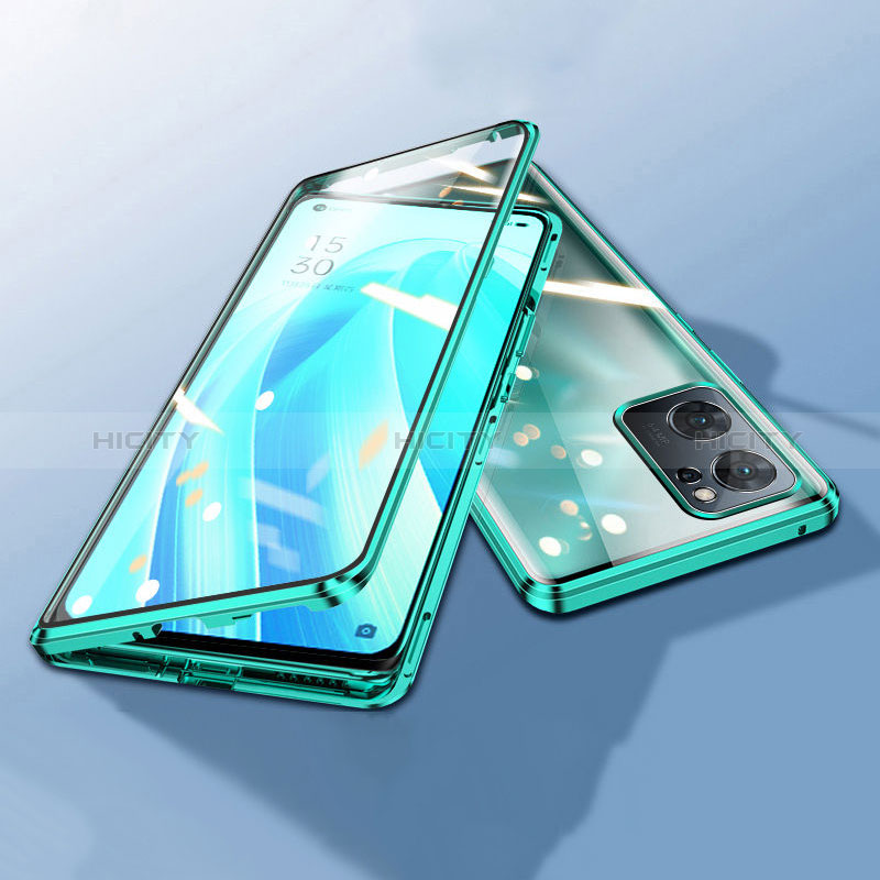 Handyhülle Hülle Luxus Aluminium Metall Rahmen Spiegel 360 Grad Ganzkörper Tasche P01 für Oppo K10 5G India groß