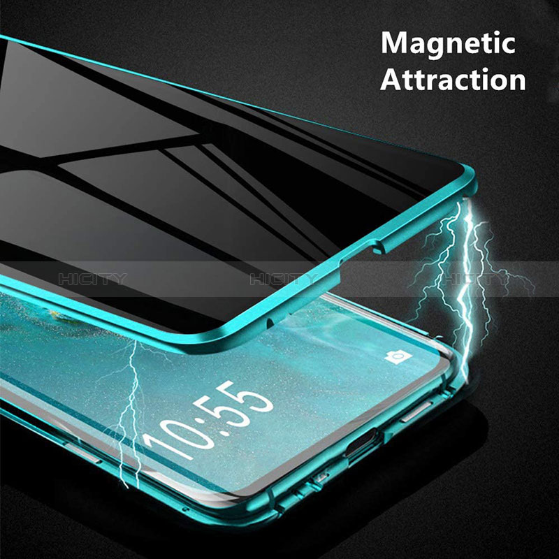 Handyhülle Hülle Luxus Aluminium Metall Rahmen Spiegel 360 Grad Ganzkörper Tasche P01 für Samsung Galaxy A71 4G A715 groß