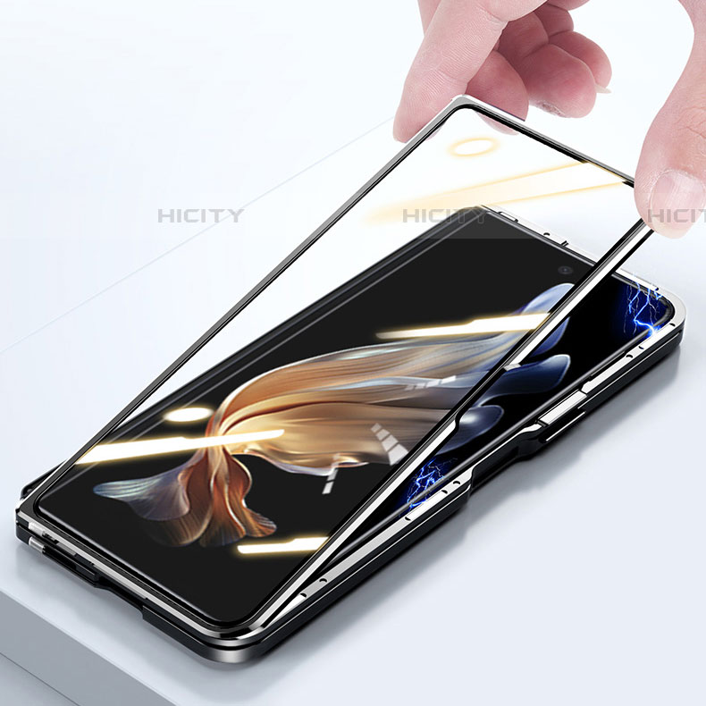 Handyhülle Hülle Luxus Aluminium Metall Rahmen Spiegel 360 Grad Ganzkörper Tasche P01 für Samsung Galaxy Z Fold4 5G