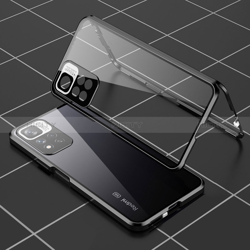 Handyhülle Hülle Luxus Aluminium Metall Rahmen Spiegel 360 Grad Ganzkörper Tasche P01 für Xiaomi Mi 11i 5G (2022)
